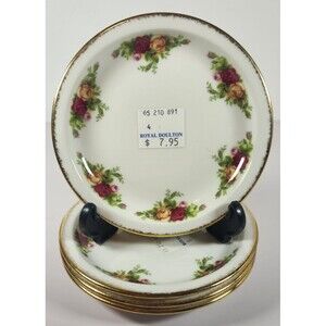 Set Of 4 Royal Albert Old Country Roses 5 1/2" Round Trays Plates New